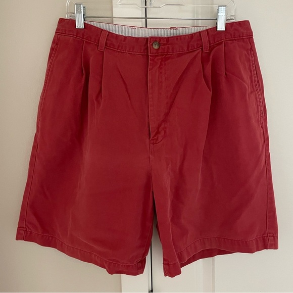 1996 Vintage Men’s Shorts 100% Cotton, 7” Inseam, Pink Salmon Chino - Picture 1 of 10